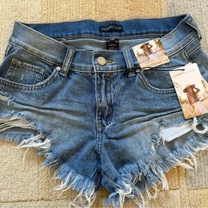 Sincerely Jules Women's Distressed Blue Denim Jean Shorts